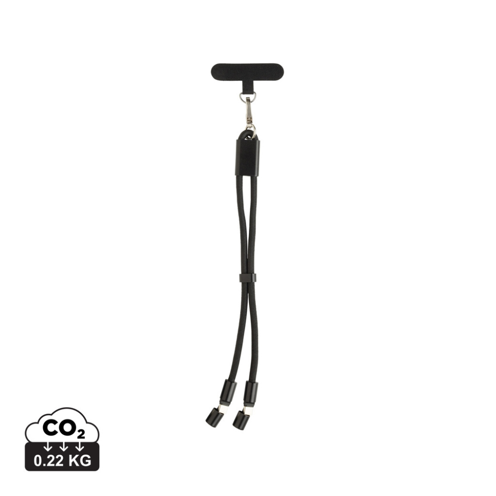 Logotrade reklamprodukter bild: LoopAmp RCS RPET handledsrem för telefon med 60 W kabel