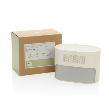 Logotrade reklamprodukter bild: LumaRise RCS väckarklocka med vitt brus tillverkad av  plast