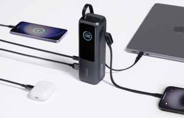 Logotrade profilprodukter bild: Anker Powerbank 25.000 mAh 165W med inbyggd utdragbar kabel