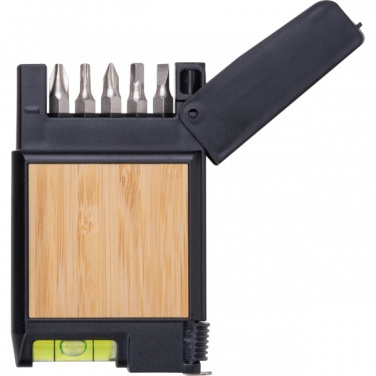 Logotrade presentreklam bild: 3-meters måttband med vattenpass HALIFAX