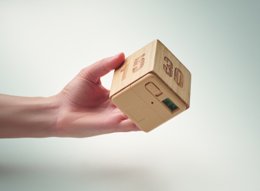 Logotrade presentreklam bild: Snooze-timer i bambu med twist
